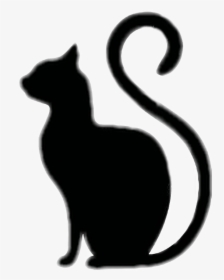 Transparent Dog And Cat Silhouettes Clipart - Black Cat Profile Tattoo, HD Png Download, Transparent PNG