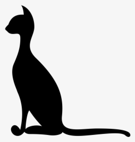 Thin Elegant Cat Black Side Silhouette Comments - Elegant Cat Icon Png, Transparent Png, Transparent PNG