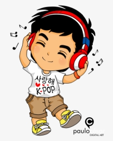 Kpop Chibi By Cesarnr - Korean K Pop Cartoon, HD Png Download, Transparent PNG