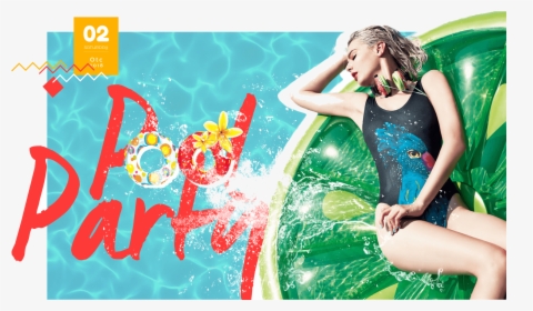 Pool Party Countdown - Girl, HD Png Download, Transparent PNG