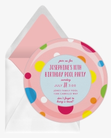 Pool Party Invitations - Circle, HD Png Download, Transparent PNG