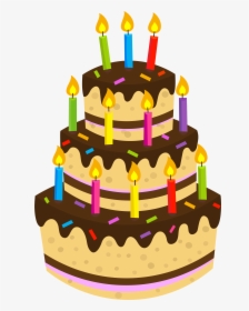 Birthday Cake Chocolate Cake Clip Art - Birthday Cake Images Drawing, HD Png Download, Transparent PNG