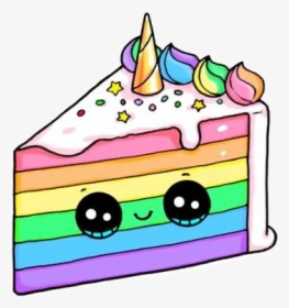 #sticker #unicorn #emoji #cute #love #rainbow #cake#stars - Kawaii Cute Rainbow Unicorn, HD Png Download, Transparent PNG