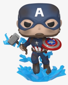 Avengers Endgame Funko Pop Captain America Mjolnir, HD Png Download, Transparent PNG