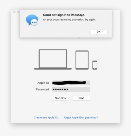 Can T Login Imessage On Mac, HD Png Download, Transparent PNG
