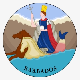Chariot Drawn By Seahorses While Holding A Trident - Barbados 1816 Flag, HD Png Download, Transparent PNG