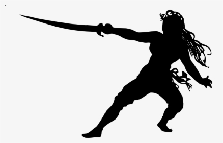 Swashbuckler Piracy Captain Hook Jack Sparrow Peter - Female Pirate Silhouette Clip Art, HD Png Download, Transparent PNG