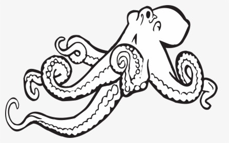 Octopus Clipart Black And White, HD Png Download, Transparent PNG