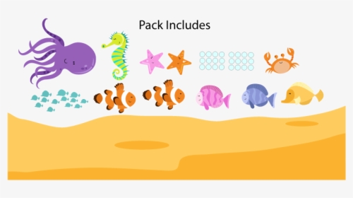 Underwater Wall Decal Pack - Underwater Sand Cartoon Png, Transparent Png, Transparent PNG