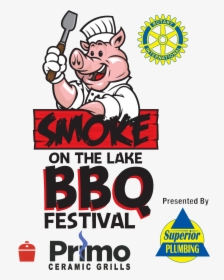 Smoke On The Lake Bbq Festival Logo With Sponsors - Rotary Club, HD Png Download, Transparent PNG