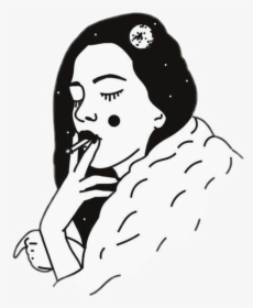#smoke #girl #sad #sadgirl #top #tumblr #blackandwhite - Sticker Black And White Png, Transparent Png, Transparent PNG