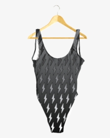 Gray Ombre Lightning Bolts One-piece - Swimsuit, HD Png Download, Transparent PNG