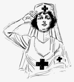 Nurse At War Clip Arts - Women In Ww1 Drawing, HD Png Download, Transparent PNG