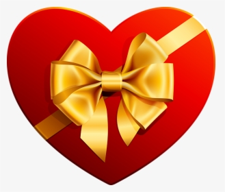 Now You Can Download Gift Icon - Heart With Gift Ribbon, HD Png Download, Transparent PNG