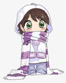 Girl, Cute, Cold, Winter, Anime, Scarf - Anime Cold Png, Transparent Png, Transparent PNG