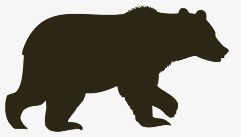 Transparent Caribou Clipart - Transparent Brown Bear Bear Silhouette, HD Png Download, Transparent PNG