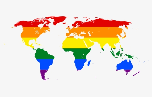 Rainbow World Map, Symbol Lgbt, Glbt, Pride, Banner - Lgbtq World Map, HD Png Download, Transparent PNG