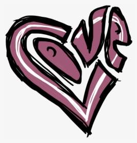 Valentine S Day Clip Art - Love Graffiti Heart Drawing, HD Png Download, Transparent PNG