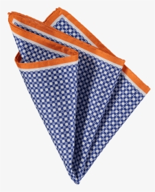 100% Silk Pocket Square In Navy White And Orange With - Pañuelo De Tela Animado, HD Png Download, Transparent PNG