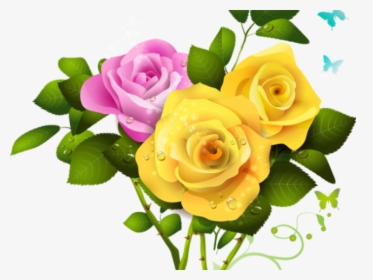 Yellow Rose Clipart - Pink Rose And Yellow Rose, HD Png Download, Transparent PNG
