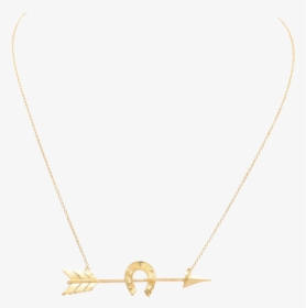 Gold Arrow And Horseshoe Necklace - Necklace, HD Png Download, Transparent PNG