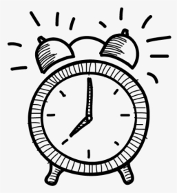 Alarm Clock Drawing - Alarm Clock Clipart Black And White, HD Png Download, Transparent PNG