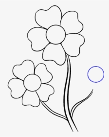 How To Draw Cartoon Flowers - Easy Drawing Of Flowers, HD Png Download, Transparent PNG