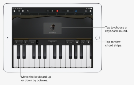 Keyboard Touch Instrument - Garageband Spela Piano, HD Png Download, Transparent PNG