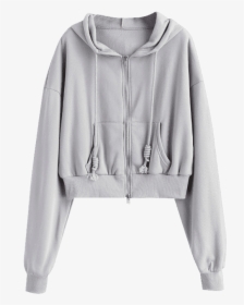 Zip Up Fleece Lined Oversized Hoodie - Oversized Hoodie White Background, HD Png Download, Transparent PNG