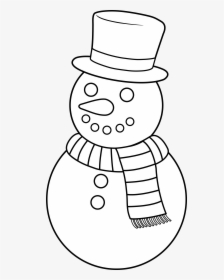 Colorable Christmas Snowman - Snowman Clipart Black And White, HD Png Download, Transparent PNG