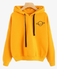 #yellow #saturn #space #planet #black #hoodie #sweater - Hoodies For Women, HD Png Download, Transparent PNG