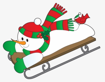 Snowman Clipart Craft - Snowman On A Sled, HD Png Download, Transparent PNG