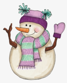 Snowman In Lavender - Girl Snowman Png, Transparent Png, Transparent PNG