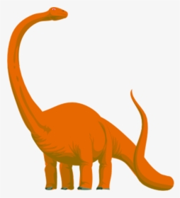 Dinosaurs Svg Clip Art - Dinosaur Long Neck Orange, HD Png Download, Transparent PNG