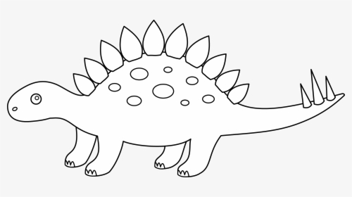 Dinosaur Clipart Outline - Outline Stegosaurus Clipart, HD Png Download, Transparent PNG