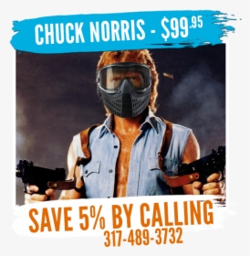 The Chuck Norris Rental Package At White River Paintball - Chuck Norris Fighting Stance, HD Png Download, Transparent PNG