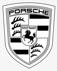 Transparent Dime Clipart Black And White - White Porsche Logo Png, Png Download, Transparent PNG