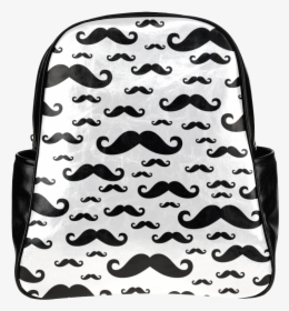 Black Handlebar Mustache / Moustache Pattern Multi-pockets - Mosstache Bags, HD Png Download, Transparent PNG
