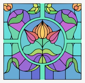 Colored, Stained Glass Window, Decoration, Model, Shape - Stained Glass Window Drawing, HD Png Download, Transparent PNG