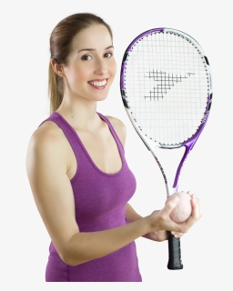 Smiling Woman With A Tennis Racket Png Image - Woman With A Tennis Racket, Transparent Png, Transparent PNG