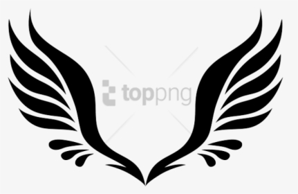 Angel Wings Icon Png - Simple Tribal Wing Tattoo, Transparent Png, Transparent PNG