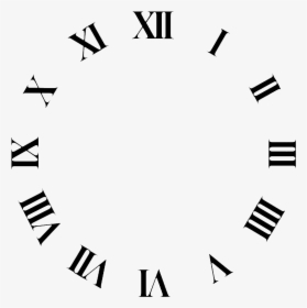 Clock Face Roman Numerals Time Clip Art - Roman Numeral Clock Png, Transparent Png, Transparent PNG