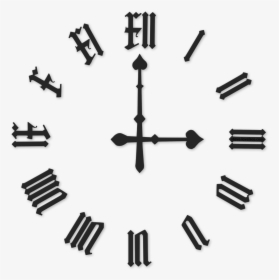 Roman Numeral Clock Png Pic - Roman Numerals Clock Dial, Transparent Png, Transparent PNG