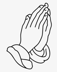 Lineart Images Of Praying Hands - Praying Hands Drawing Easy, HD Png Download, Transparent PNG