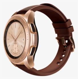 42mm Galaxy Watch In Rose Gold On Left With Natural - Rose Gold Galaxy Watch Bands, HD Png Download, Transparent PNG