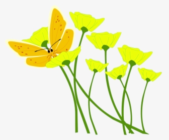 Daffodil Clip Art 18, - Butterfly In Flower Vector Png, Transparent Png, Transparent PNG