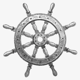 Ship Wheel Png Transparent - Ship Steering Wheel Drawing, Png Download, Transparent PNG