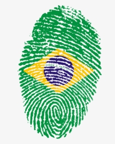 South America Visa Brazil Passport Stamp - Brazil Flag Fingerprint, HD Png Download, Transparent PNG