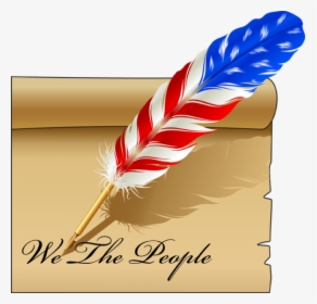 Declaration Of Independence Quill Clipart - Red White Blue Feathers, HD Png Download, Transparent PNG