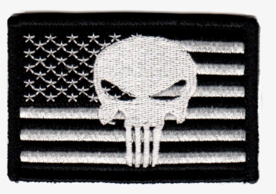 Tactical Punisher Skull Flag Black/white Patch, HD Png Download, Transparent PNG